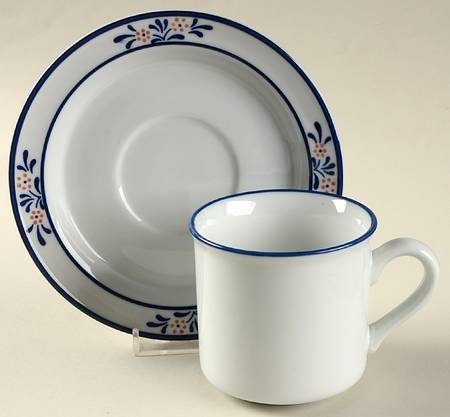 Country French Flat Cup & Saucer Set