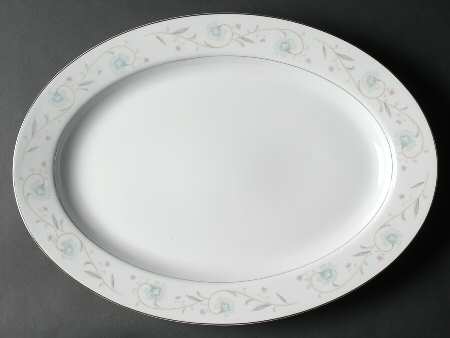 English Garden (Platinum) 16" Oval Serving Platter