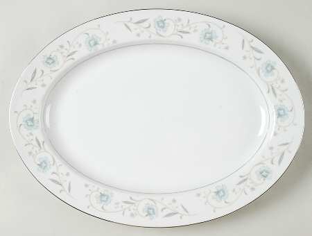 English Garden (Platinum) 14" Oval Serving Platter