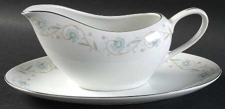 English Garden (Platinum) Gravy Boat & Underplate/Relish