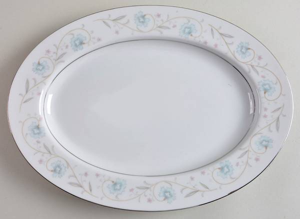 English Garden (Platinum) 12" Oval Serving Platter
