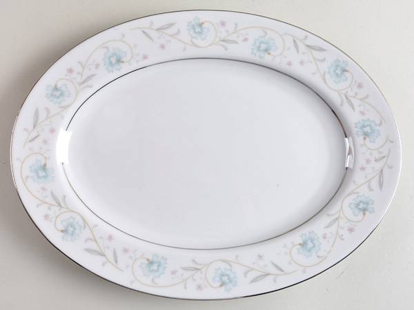 English Garden (Platinum) 11" Oval Serving Platter