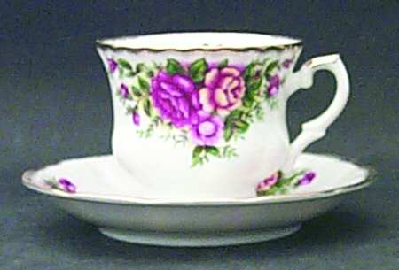 English Garden (Pink & Yellow) Footed Cup & Saucer Set