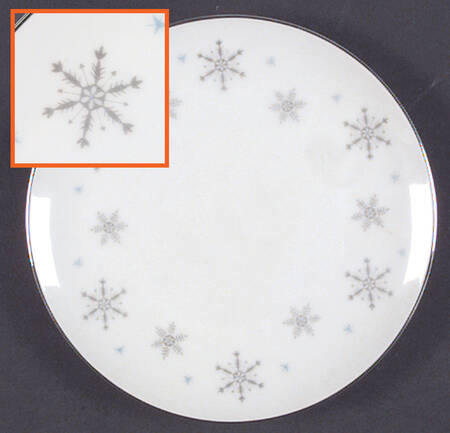 Fantasy (Gray Snowflakes) Bread & Butter Plate