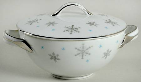 Fantasy (Gray Snowflakes) Sugar Bowl & Lid