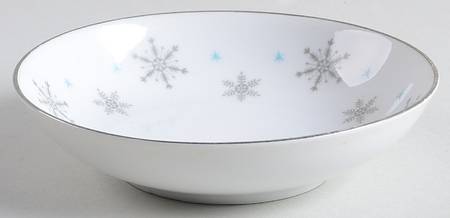 Fantasy (Gray Snowflakes) Fruit/Dessert (Sauce) Bowl by Fine China of Japan