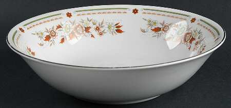 Floral Mist (Green Band) 9" Round Vegetable Bowl