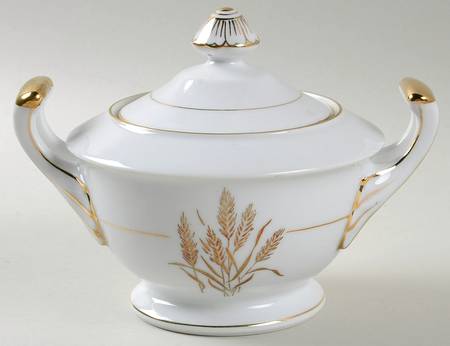 Flowing Wheat Sugar Bowl & Lid