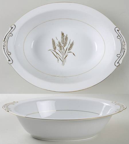 Flowing Wheat 10" Oval Vegetable Bowl