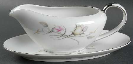 French Rose Gravy Boat & Underplate/Relish