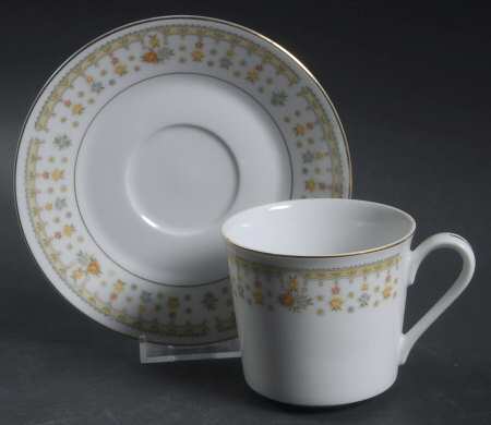 Garden Bouquet Flat Cup & Saucer Set by Fine China of Japan