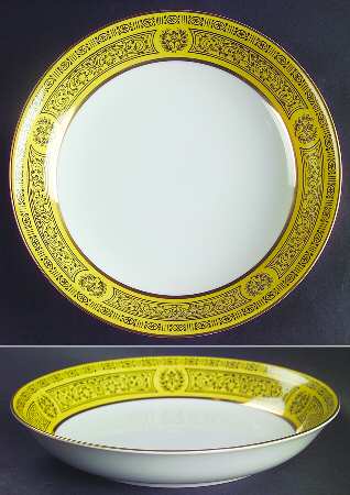 Golden Damask Coupe Soup Bowl
