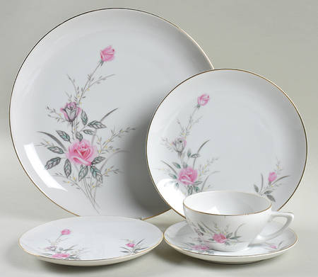 Golden Rose (Pink Roses, Msi) 5 Piece Place Setting