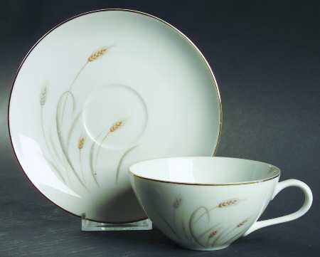 Golden Wheat Flat Cup & Saucer Set