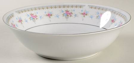 Heather (Platinum Trim) 9" Round Vegetable Bowl