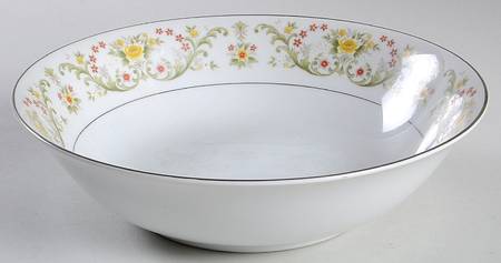 June (Platinum Trim) 9" Round Vegetable Bowl