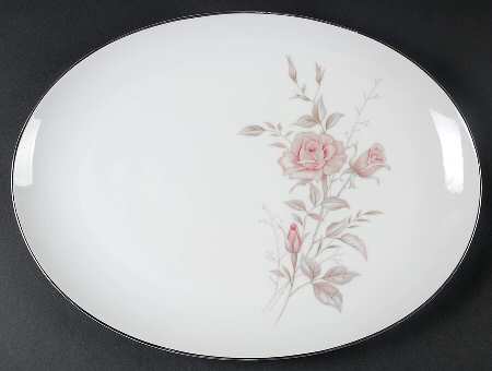 Laura (Platinum Trim) 14" Oval Serving Platter
