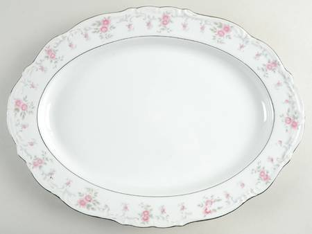 Minuet (Platinum Trim) 14" Oval Serving Platter