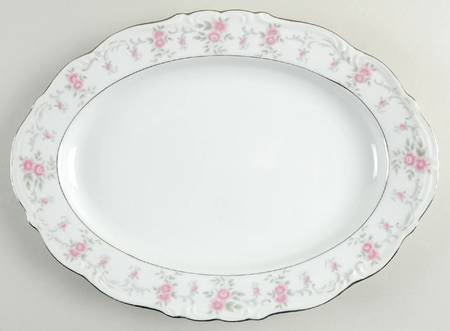 Minuet (Platinum Trim) 12" Oval Serving Platter