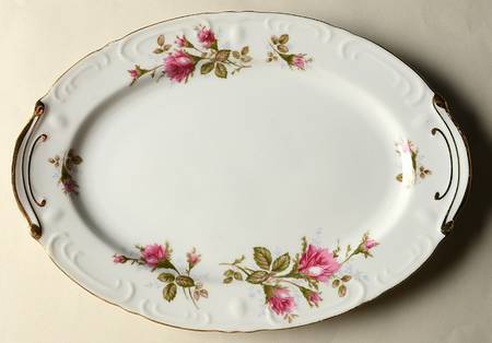Moss Rose 12" Oval Serving Platter