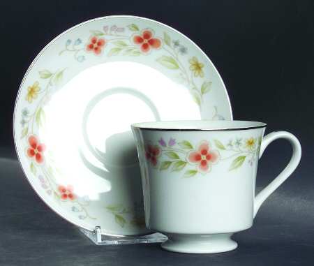 Petite Flowers Footed Cup & Saucer Set