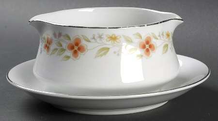Petite Flowers Gravy Boat with Attached Underplate