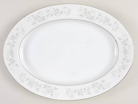 Platinum Rose 12" Oval Serving Platter