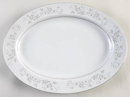 Platinum Rose 14" Oval Serving Platter