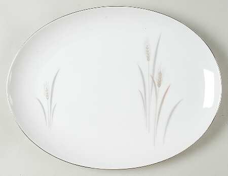 Platinum Wheat 14" Oval Serving Platter