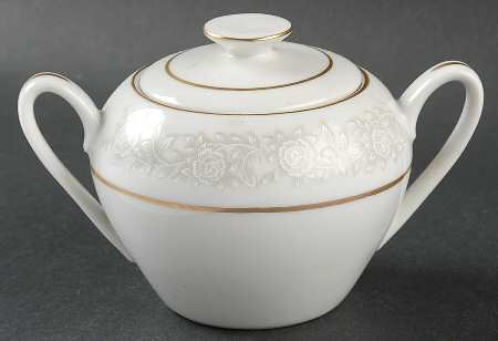 Queens Brocade Sugar Bowl & Lid