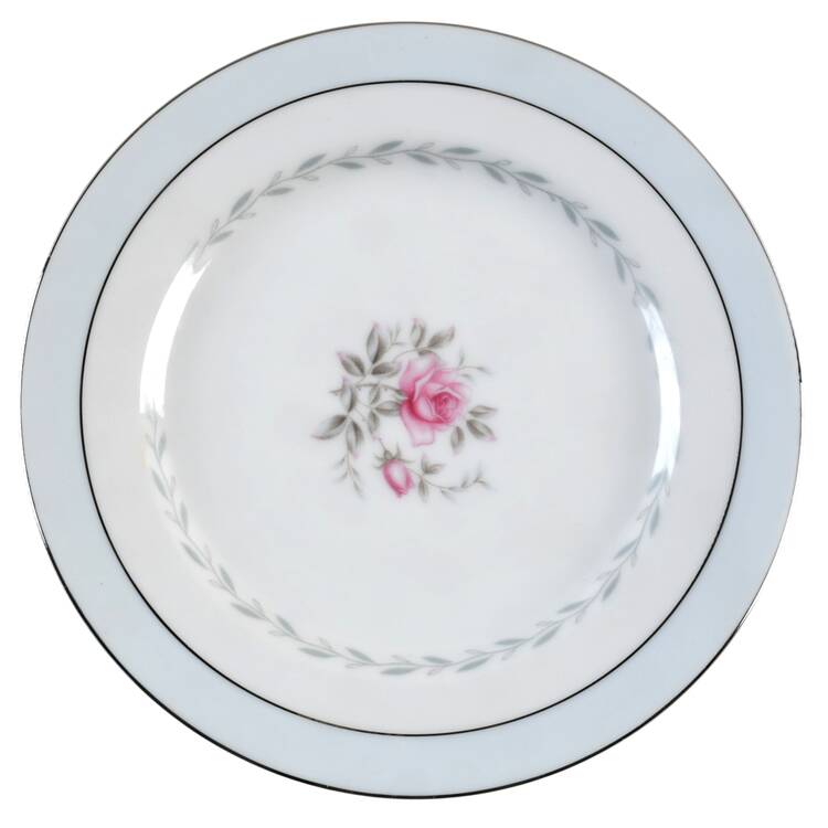 Regency (Blue Band, Platinum Trim) Salad Plate by Fine China of Japan