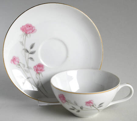 Rose Crest Flat Cup & Saucer Set