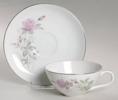 Romance Rose Flat Cup & Saucer Set by Fine China of Japan