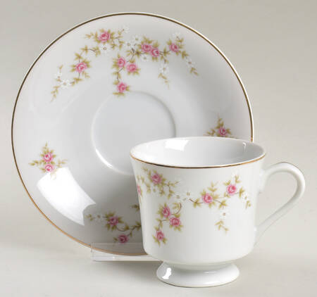 Rosette (Smooth) Footed Cup & Saucer Set