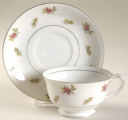 Rosebud Footed Cup & Saucer Set
