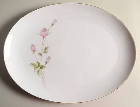 Rose Spray 14" Oval Serving Platter