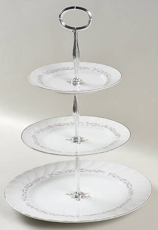 Royal Swirl 13 7/8"-14 1/4" 3-Tiered Serving Tray(DP,SP,BB) HC