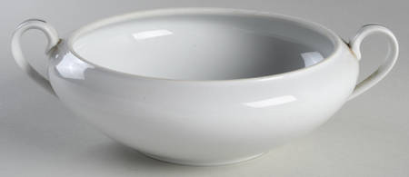 Silver White Round Vegetable No Lid