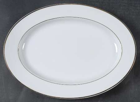 Sonnet (Gold Trim) 12" Oval Serving Platter
