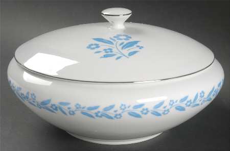 Symphony In Blue Round Covered Vegetable