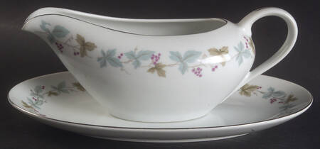 Vintage Gravy Boat & Underplate/Relish by Fine China of Japan