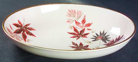 Autumn Symphony (Cream Background) 10" Oval Vegetable Bowl