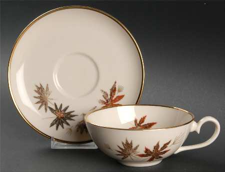 Autumn Symphony (Cream Background) Flat Cup & Saucer Set