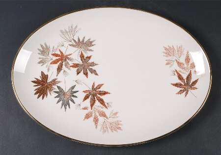 Autumn Symphony (Cream Background) 15" Oval Serving Platter