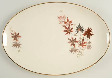 Autumn Symphony (Cream Background) 12" Oval Serving Platter