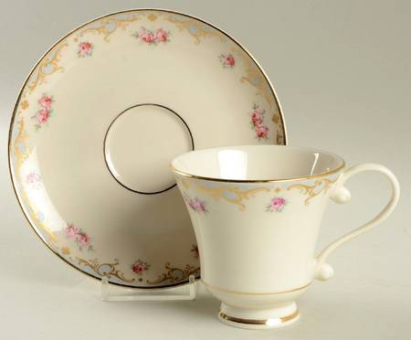 Fine Arts Rose Footed Cup & Saucer Set