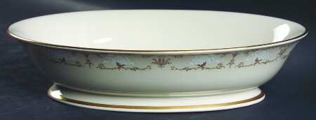 Kenwood Castle Gold and White 10" Oval Vegetable Bowl