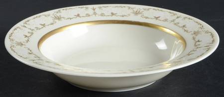 Kenwood Castle Gold and White Rim Soup Bowl