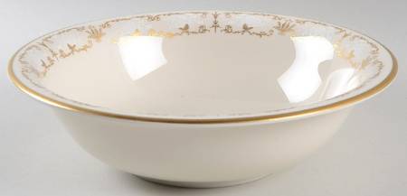 Kenwood Castle Gold and White 9" Round Vegetable Bowl