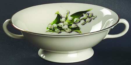 Lily of The Valley Footed Cream Soup Bowl